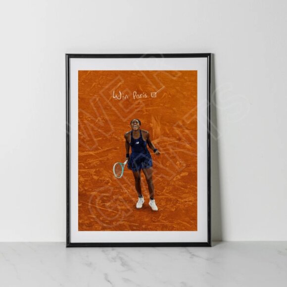 Coco Gauff Win Paris 11x17 Art Print - Picture 1 of 1